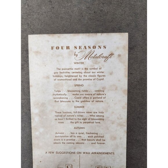 Vintage Four Seasons By Metalcraft Winter 3D Victorian Framed Wall Art Decor - Picture 3 of 7